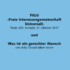 FIGU ‹Freie Interessengemeinschaft Universell› Ptaah, 693. Kontakt, 31. Oktober 2017 und Was ist ein gerechter Mensch von ‹Billy› Eduard Albert Meier (A6)