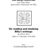 Über das Lesen und Studieren von Billys Schriften