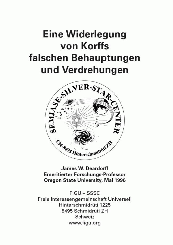 Eine Widerlegung von Korffs falschen Behauptungen und Verdrehungen