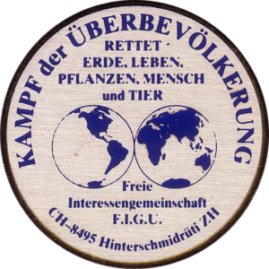 "Anstecknadel" Kampf der Überbevölkerung