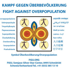 "Aufkleber 13x9 cm" Kampf gegen Überbevölkerung / Fight against Overpopulation